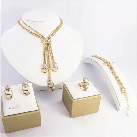 Ladies necklace bracelet earring and ring set - Picture 2 of 3